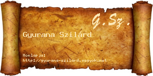 Gyurana Szilárd névjegykártya